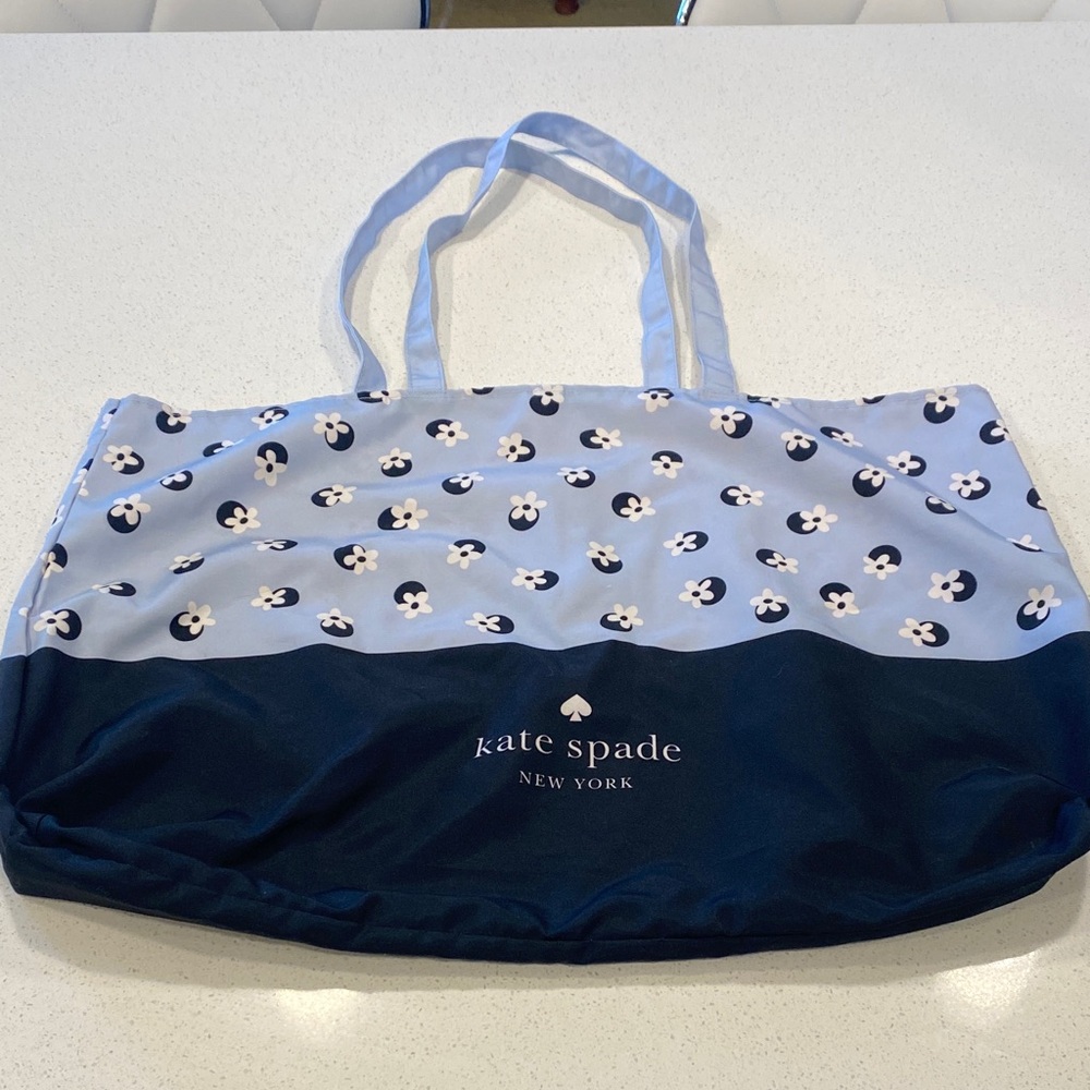 Kate Spade Navy and Light Blue Floral Tote